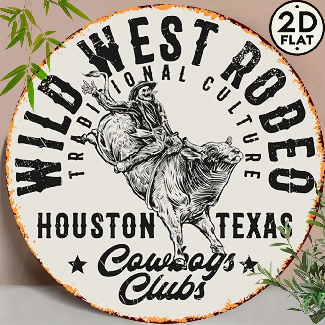 Vintage Western Rodeo Cowboy Metal Wall Art Home Bar Decor 20x20