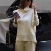 Spring and Autumn Long-sleeved Sweater Suit Casual Loose Pocket Trousers Two-piece Women