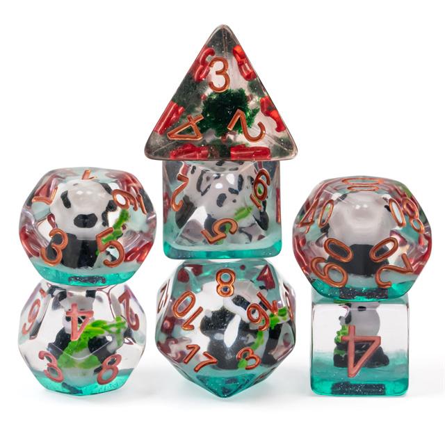 Cusdie Cute Animals DnD Dice Resin D4 D6 D8 D10 D% D12 D20 Polyhedral Dice Set for D&D Pathfinder Role Playing Table Board Games