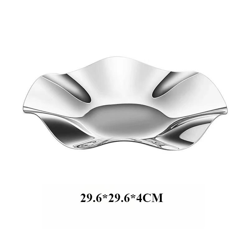 Nordic Fruit Plates Stainless Steel Decorative Plate Petal Ornament Storage Trays Creative Living Room Coffee Table Storage Tray