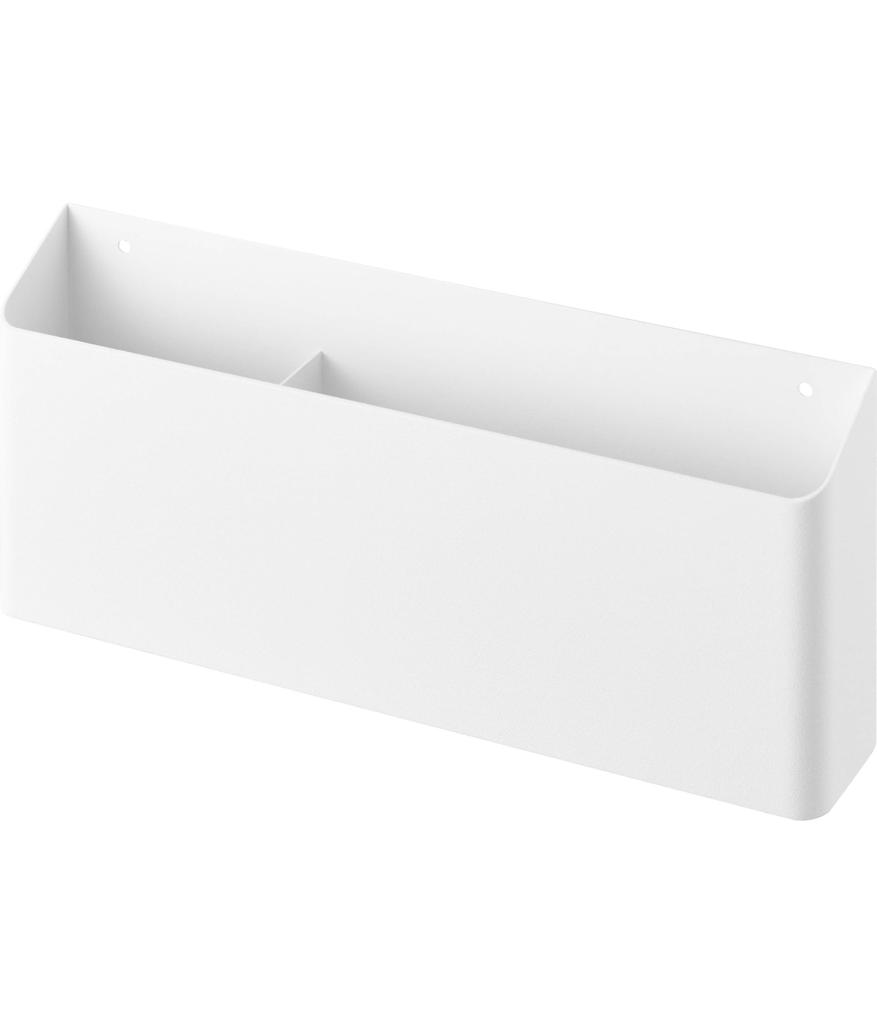 Yamazaki Tower Remote Control Holder, Floating Storage, White, 25cm W X 3.5cm D X 11cm H, Compatible with Drywall Walls, Model 1678 (Includes Drywall