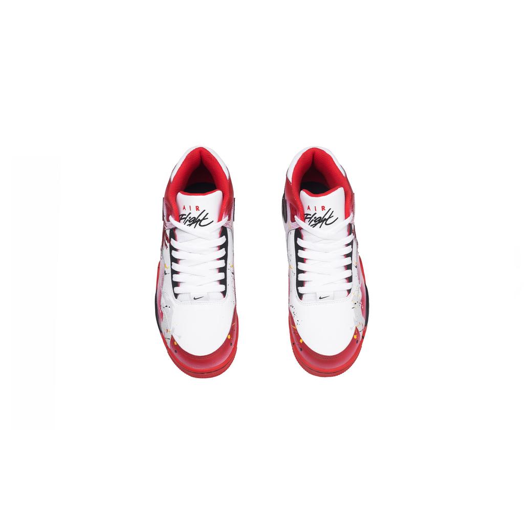 Nike Flight Legacy Cushioning Slip Resistant Abrasion Resistant Rebound Mid top Vintage Basketball Shoes Unisex BQ4212-100(Team767-)