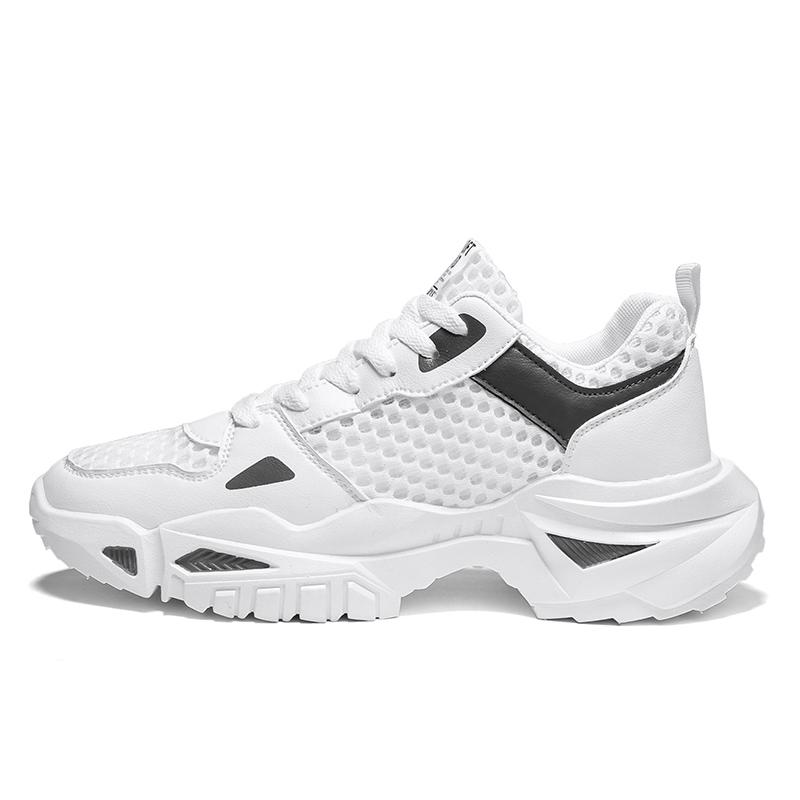 Hollow Mesh Shoes Fashion Men Casual Sneakers Breathable Running Shoes Non-Slip Athletic Shoes White Tennis Shoes Zapatos Hombre 40