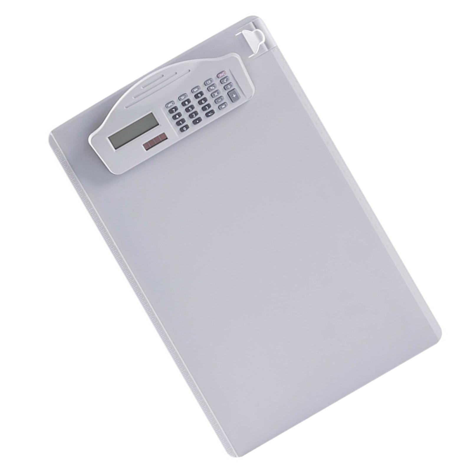

Multifunctional Clipboard with Binder Calculator Writing Pad Pen Slot & Scale for A4 Paper File Suitable for Student белый