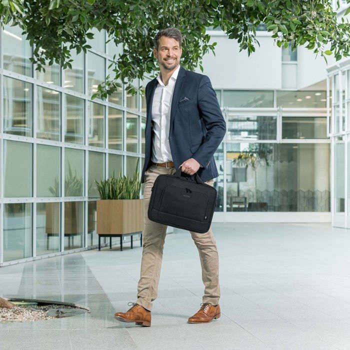 DICOTA Eco-friendly Bag TOP TRAVELLER BASE Black For 15"-15.6" Laptop Ultra Light Padded with High Density Foam Guaranteed