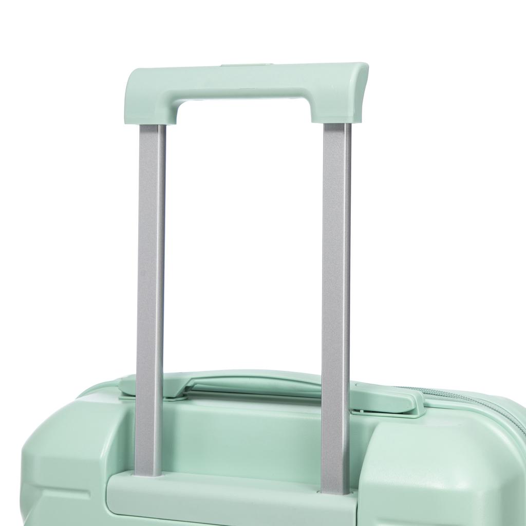 14"/19" 2-piece ABS spinner luggage set with combination lock & 14" cosmetic bag (mint green)
