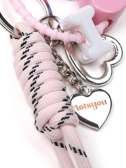 LOTS YOU lotsyou_LY Hearts Keyring Light pink