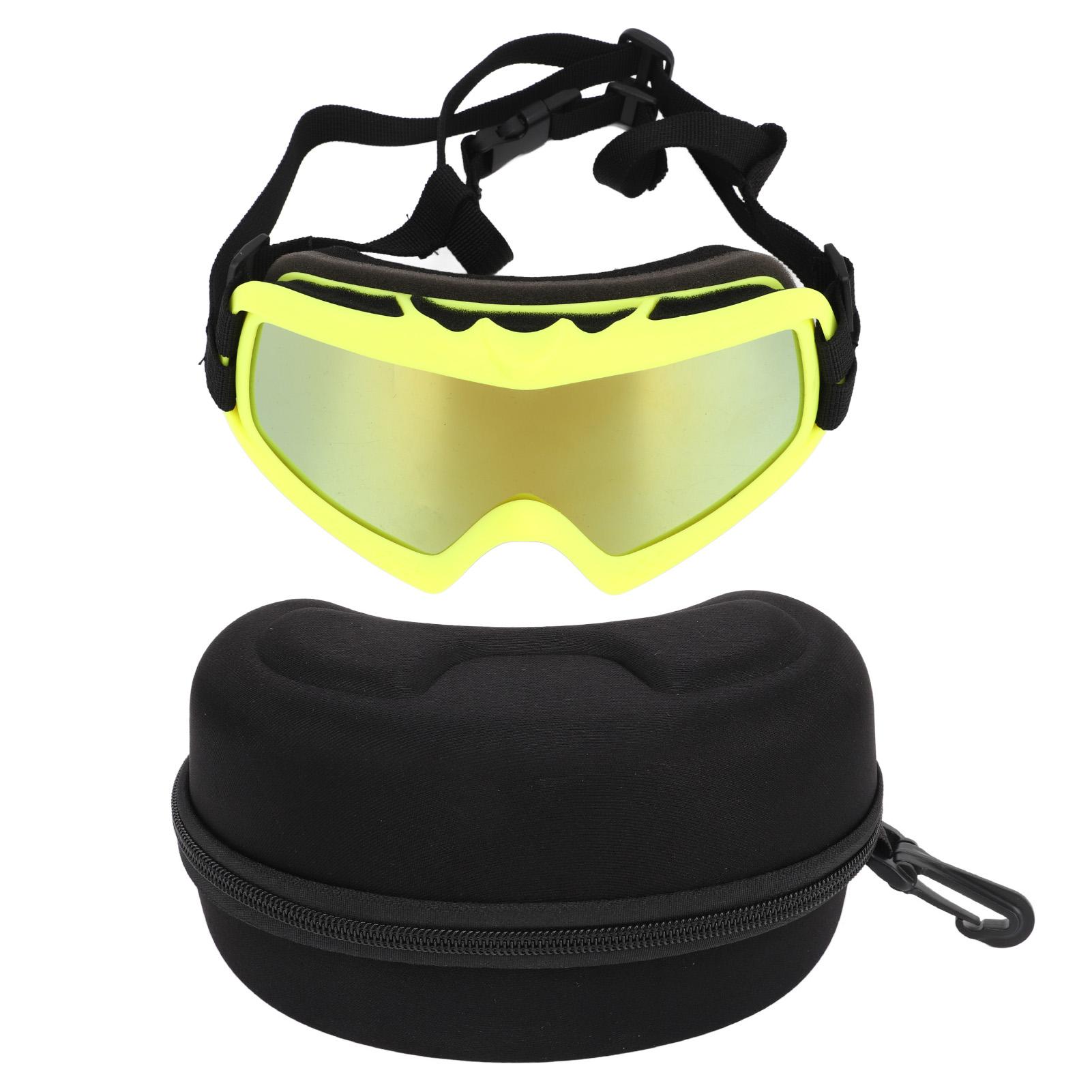 Large Dog Sunglasses UV Protection Windproof Dustproof Eyes Protection Dog Goggles with Adjustable Strap Red Lens