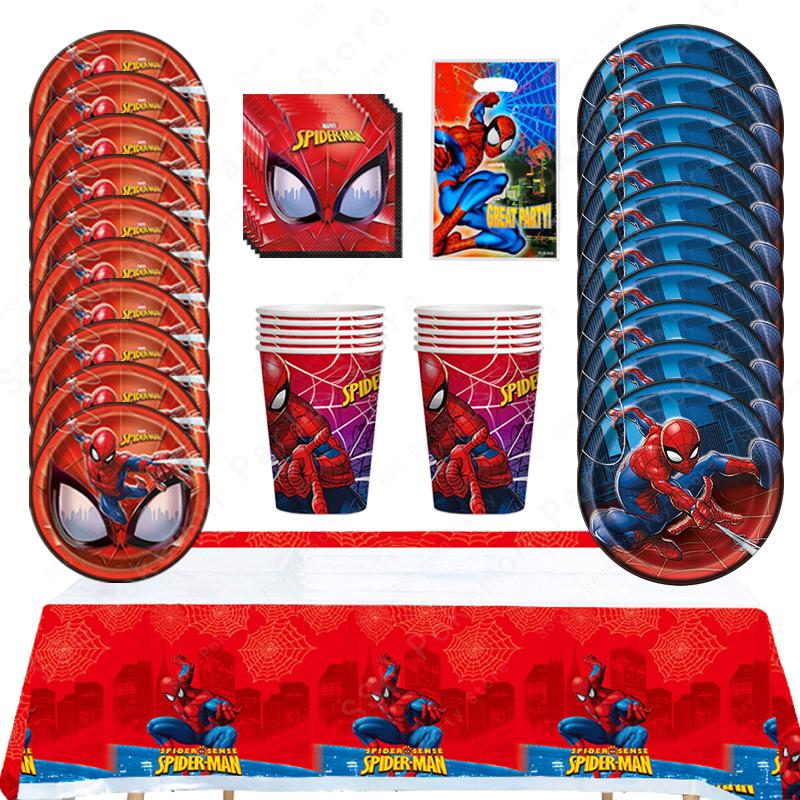 Spiderman Birthday Party Decor Itemations Disposable Tableware Plate Cup Napkins Bags Spidey Party Birthday Decor Itemation Supplies Set