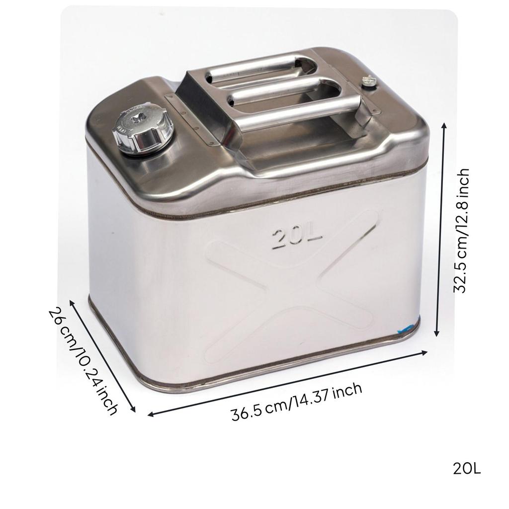 Oil Canister with Handle Stainless Steel Backup Petrol Tank Leakproof Can Drivers, Camping,