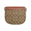 Coach Morgan 20 Classic Monogram Print Flap Closure Leather Saddle Bag Women Shoulder Bag Brown Rust CE565-IME7V