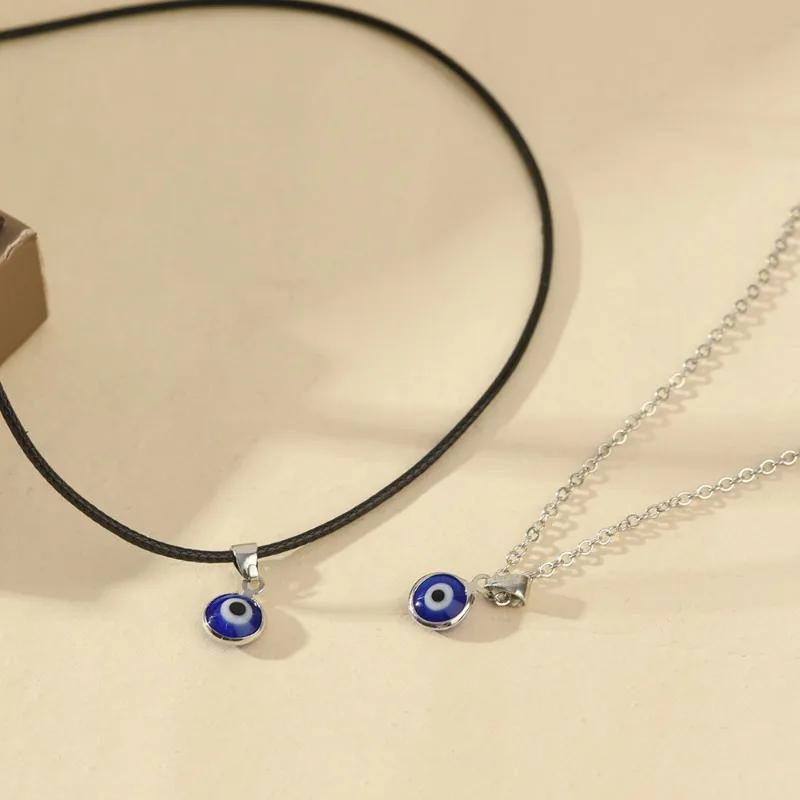 Turkey Evil Eye Pendant Necklaces for Women Girls Friends Blue Turkish Demon Eyes Chokers Gold Color Chain Necklace Jewelry