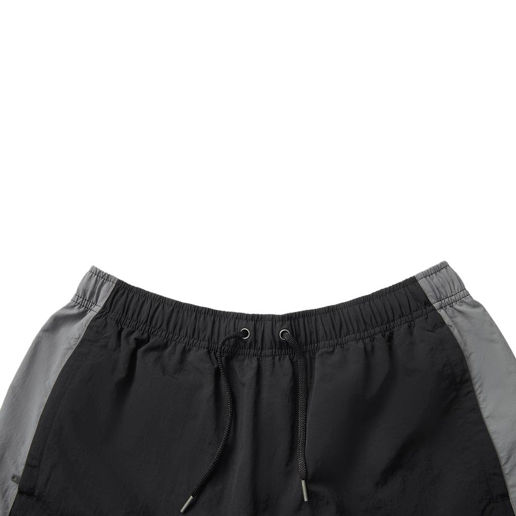 Li Ning Professional Basketball Series Sport Minimalist Color Block Lace-Up Casual Shorts Men Shorts Black Asphalt-Gray AKSV393-1