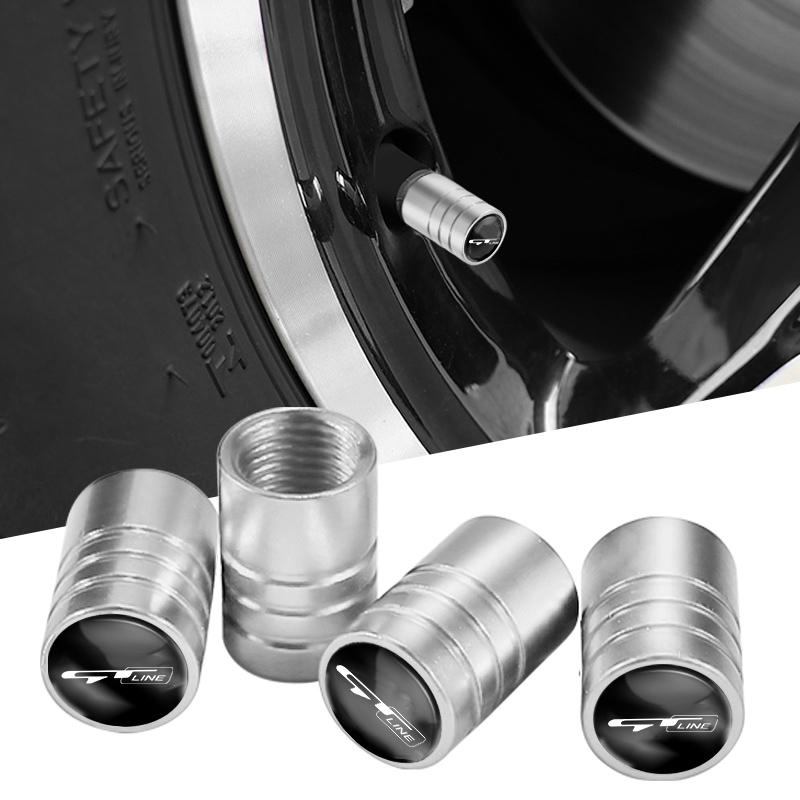 AABIX1 4Pcs Tire Valve Caps Aluminum Car Wheel Stem Air Valve Caps For Kia Picanto GT-Line Ceed Sportage Rio ProCeed Niro Morning Forte