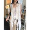 Johnature Summer French-Style Bohemian Embroidered Hollow Handmade Feel Sleeveless Top For Women