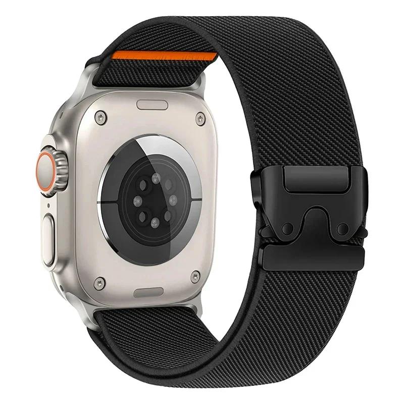 parachute buckle Nylon Strap for Apple Watch band Ultra 2 49mm 46-42-45mm 41-44mm Elastic Bracelet IWatch Series 10 9 8 7 6 SE