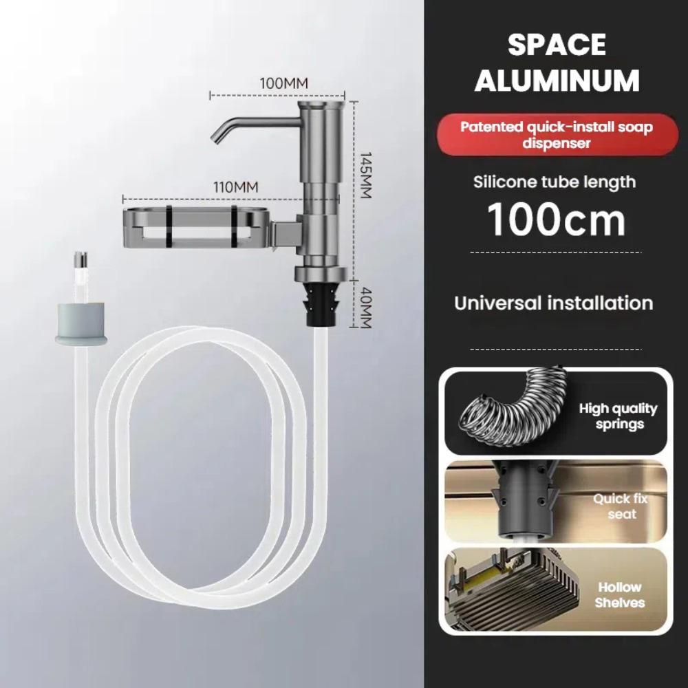 Hand Pressure Pump Soap Dispenser Silicone Extension Tube Countertop Soap Dispenser  Bathroom Use