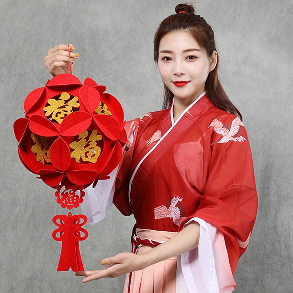 Celebration Chinese Fu letter Pendant Red Lantern Ornament New Year Decoration Festival Lantern