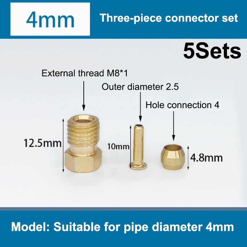 4mm 6mm 8mm Brass Fittings Ferrule Liner Sealing CNC Machined for Hose Tubing Secure Connection Automotive Home