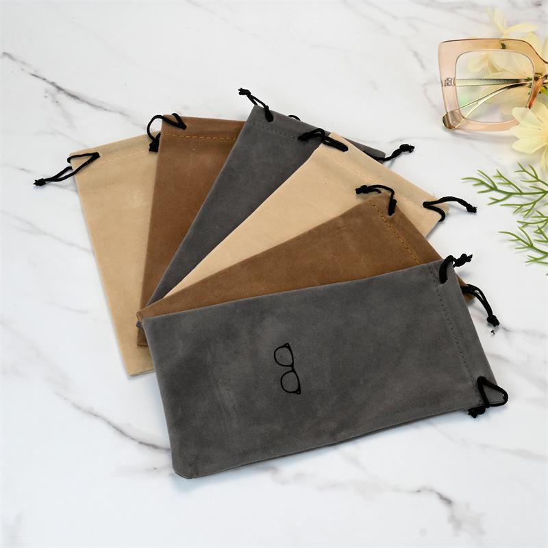 Fashion Portable Glasses Case Eyewear Accessories Soft Eyeglasses Bag Sunglasses Bags Solid Color Drawstring Pouch Bags