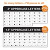 Combo Pack Large & Small Bulletin Board Letters & Numbers, Bright Multicolored 1.5 & 3 in. US Made Capital Alphabet Letters, Numbers, Punctuation for