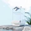 Durablity Screw on Automatic Bird Feeder with Perch Indoor Bird Manual Feeding Container Close and Intimate with Natural