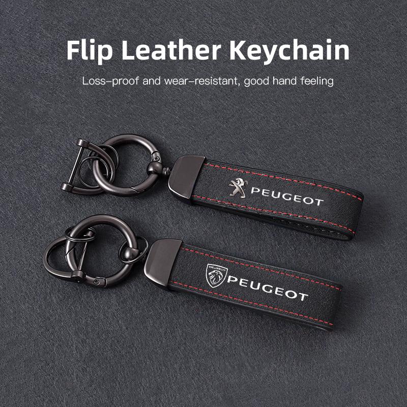 Car Tire Wheel Valve Caps Cover Suede Car Key Chain Ring Keychain For Peugeot 206 307 308 3008 207 208 407 408 508 2008 5008 301 UGE2