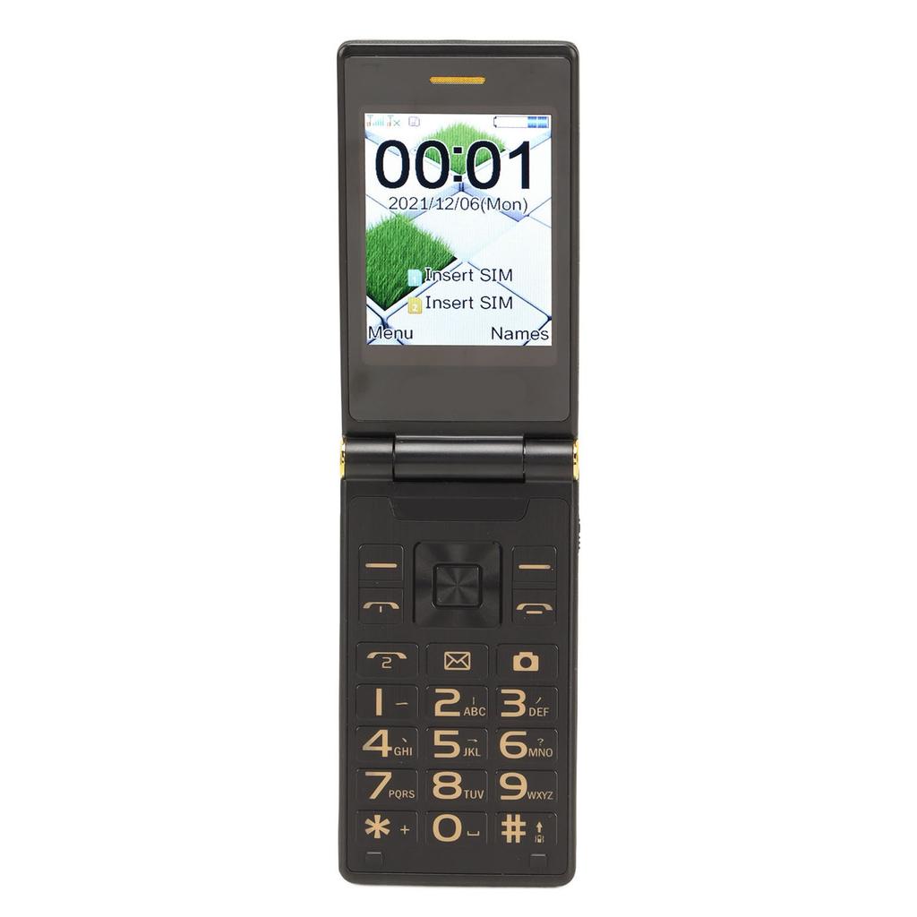 Flip 2G Seniors Phone 2.8 Inch Double Sided Large Screen Cell Phone Long Standby Dual SIM 5900mAh 1.3 MP Support