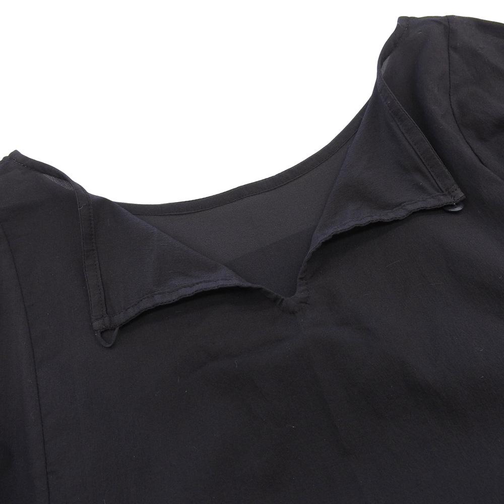 Haat Flower motif half-sleeve dress, women's, black, size 2, HA23FT548 dress 2 blackUsed