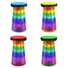 Folding Stool with Carrying Handle Height Adjustable Retractable Stool Heavy Duty Outdoor Camping Picnic Fishing Collapsible Telescoping Chair