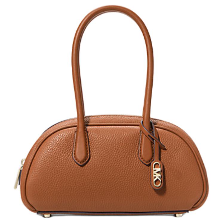 

Michael Kors MK Lulu Gold Metal Zipper Closure Pebbled Leather Tote Bag Small Women handbags Brown 30T4G1US5T-LUGGAGE Basic Set (Bag+Dust Bag)