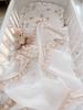 Muslin Blanket 100x75 Cream with Beige Pompoms