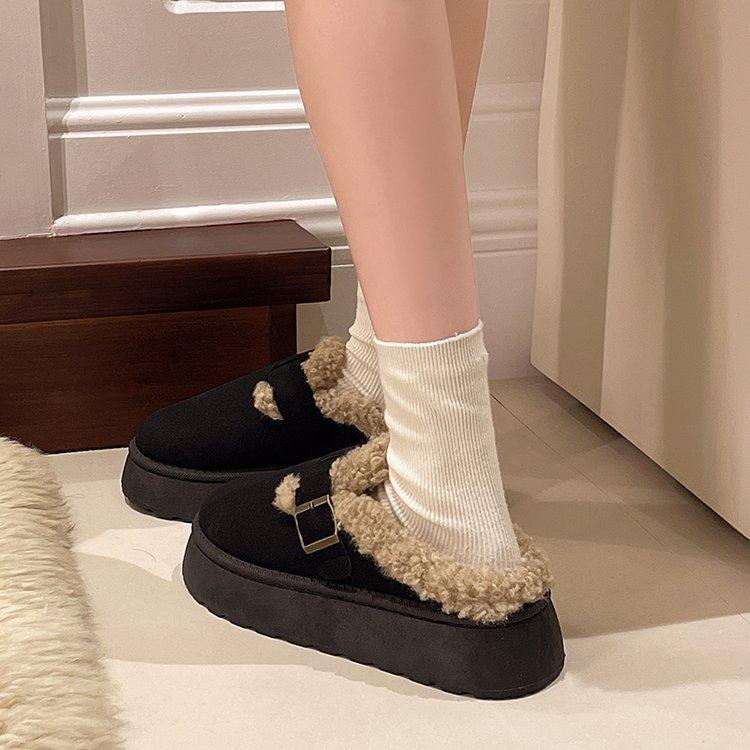 Large-size Toe Cotton Slippers for Women, New Birkenstock Retro European and American Style Cotton Shoes for Women In Autumn and Winter 2025