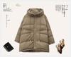 Women's Mid-Length Down Jacket 2024: Winter Loose Fit Plus Size Thickened White Duck Down Coat for Middle-Aged Moms