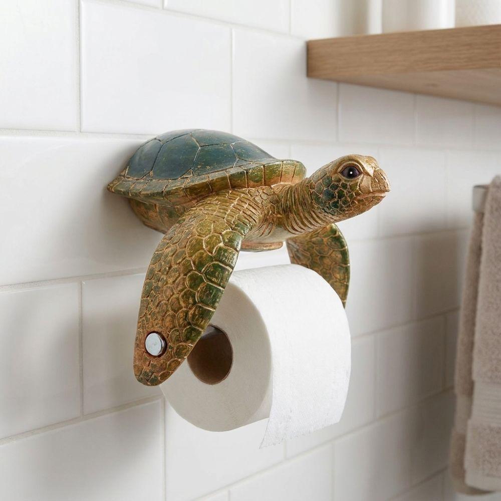 Coastal Style Sea Turtle Toilet Paper Holder Cute Napkin Storage Figurine Ocean Beach