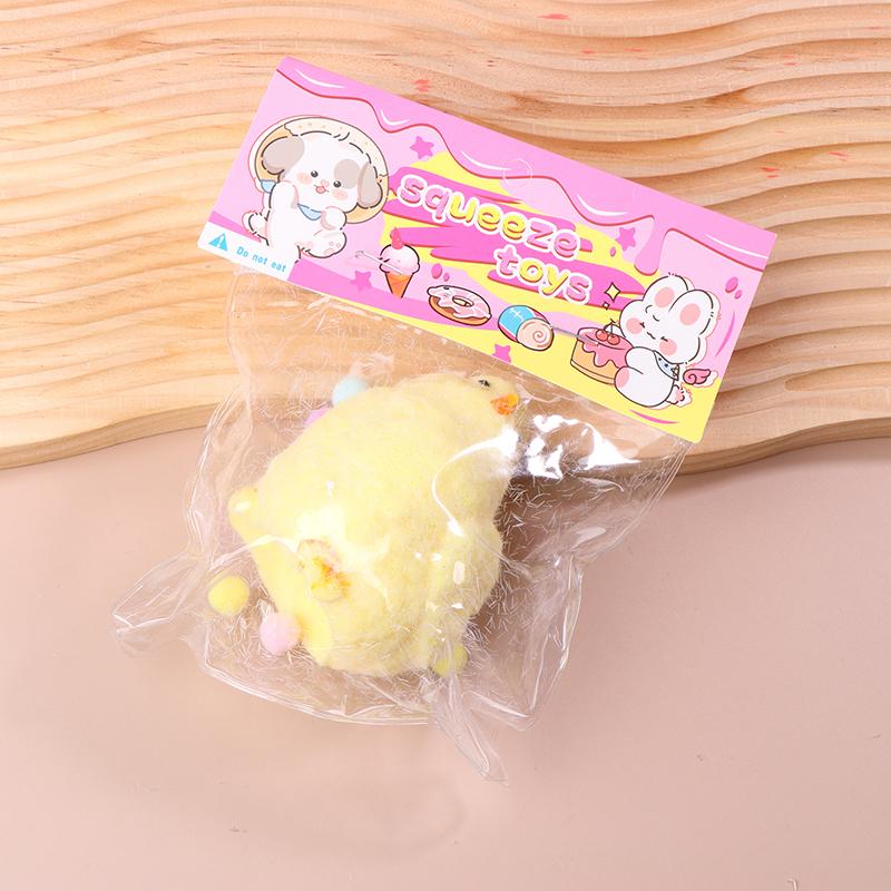 Handmade Yellow Big Chicken Plush Silicone Squishy Pinching Toys Cute Hen Chicks Taba Squeezing Toy Fuzzy Release Hand Stress