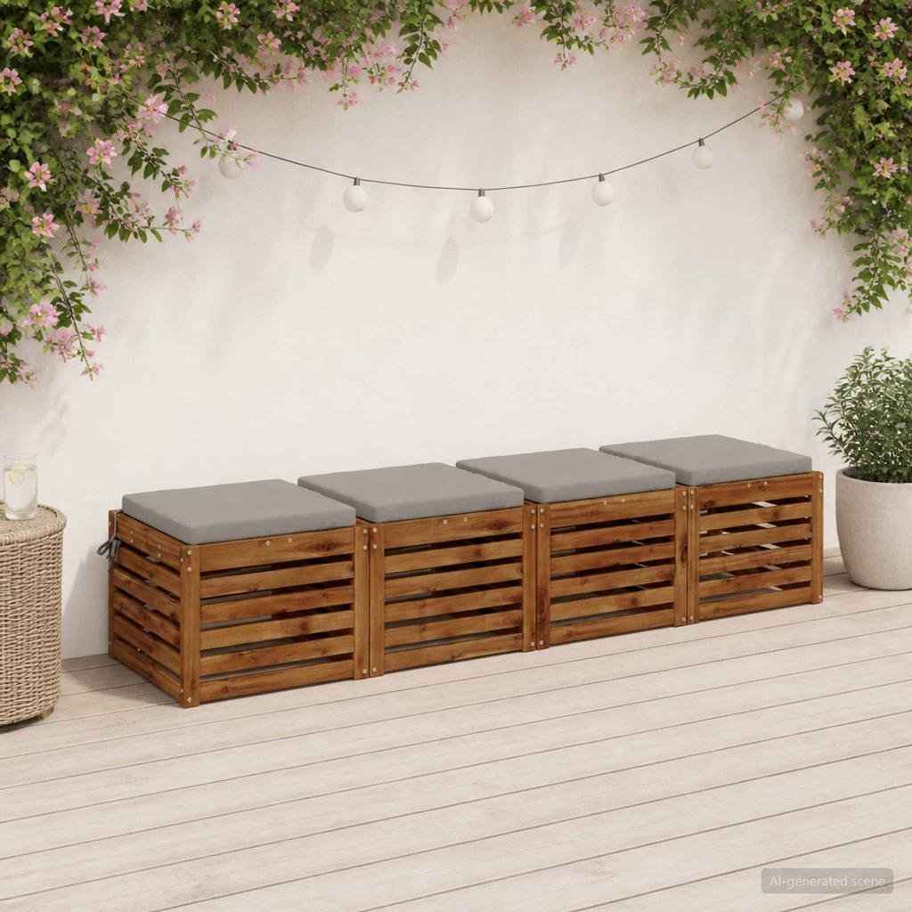 4 Piece Seat Cushions SOEST 4 Pcs. 100percent Polyester Gray