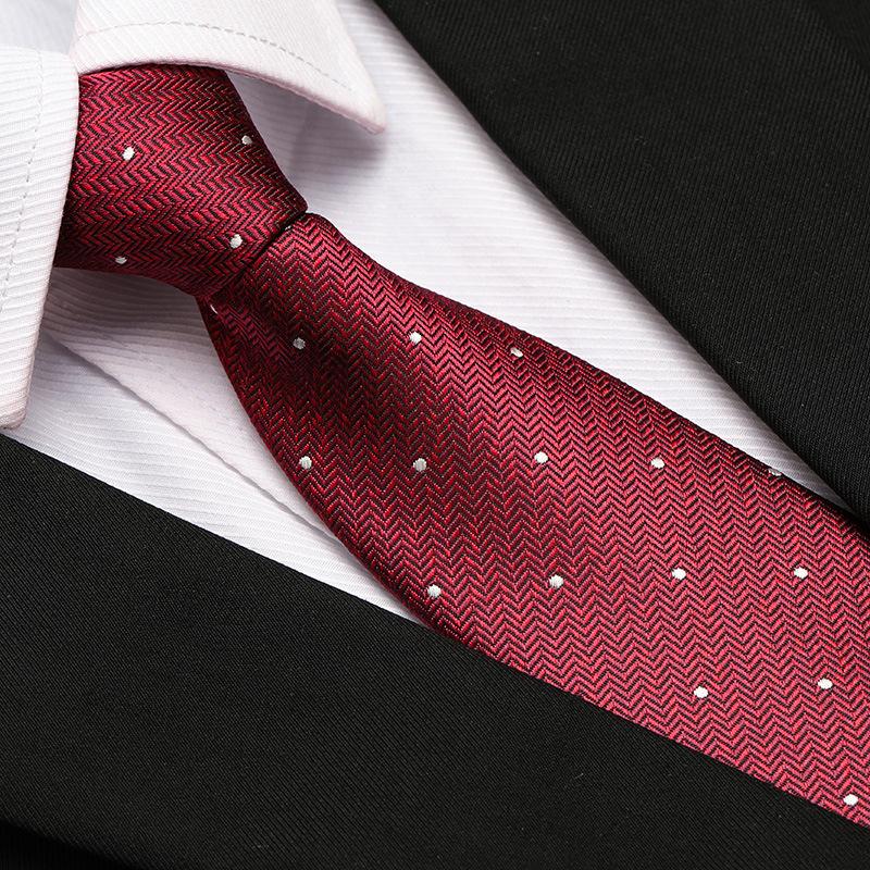 Men'S Formal Wedding Business Tie 8Cm Groom Wedding Banquet Burgundy Tie Hand Zipper Men And Women