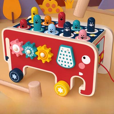 Juego de Rompecabezas de Animales de Madera y Juguete de Tractor con Engranajes para Educación Temprana