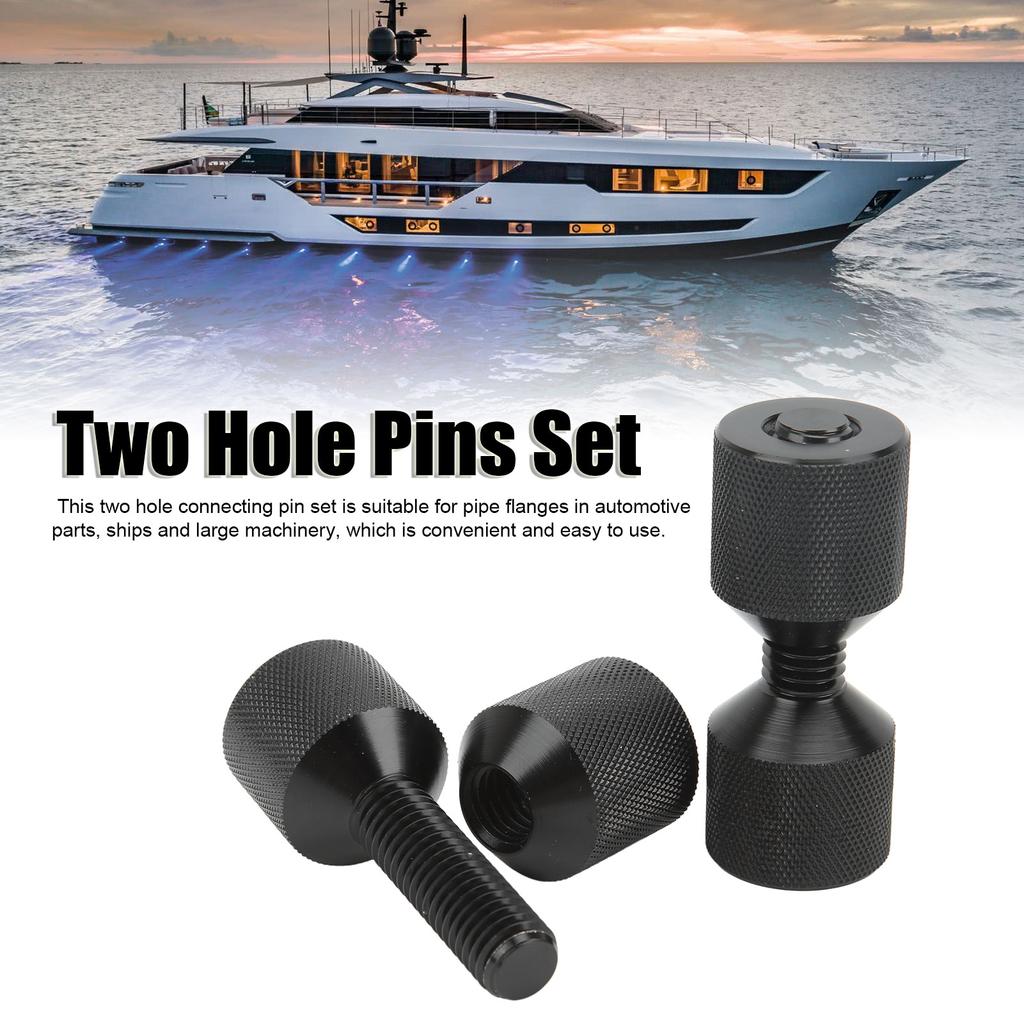 2 Pcs Two Hole Pins Set Aluminium 2 Hole Pipe Flange Aligners Connection Alignment Pin for Car Ship Large Machinery