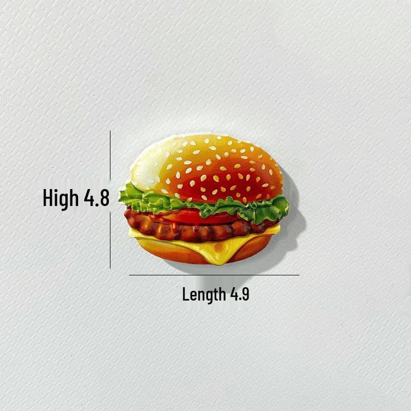 3D Resin Food-Themed Magnet Set for Home Decoration