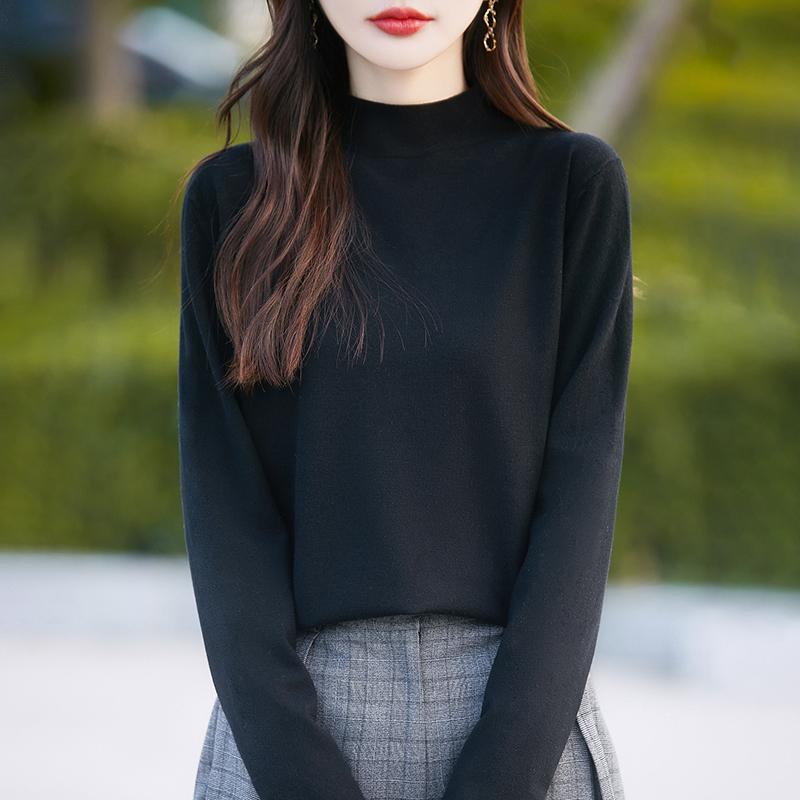 Dámský celoroční svetr z 50% vlny a 50% hedvábí | Lehký teplý pulovr z příze | Luxusní úplet z kašmírového hedvábí