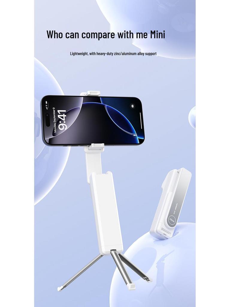 Mini Bluetooth Selfie Stick: 360° Rotation, Anti-Shake, Telescopic, Handheld, Pocket-Friendly for i8/i10 Devices.