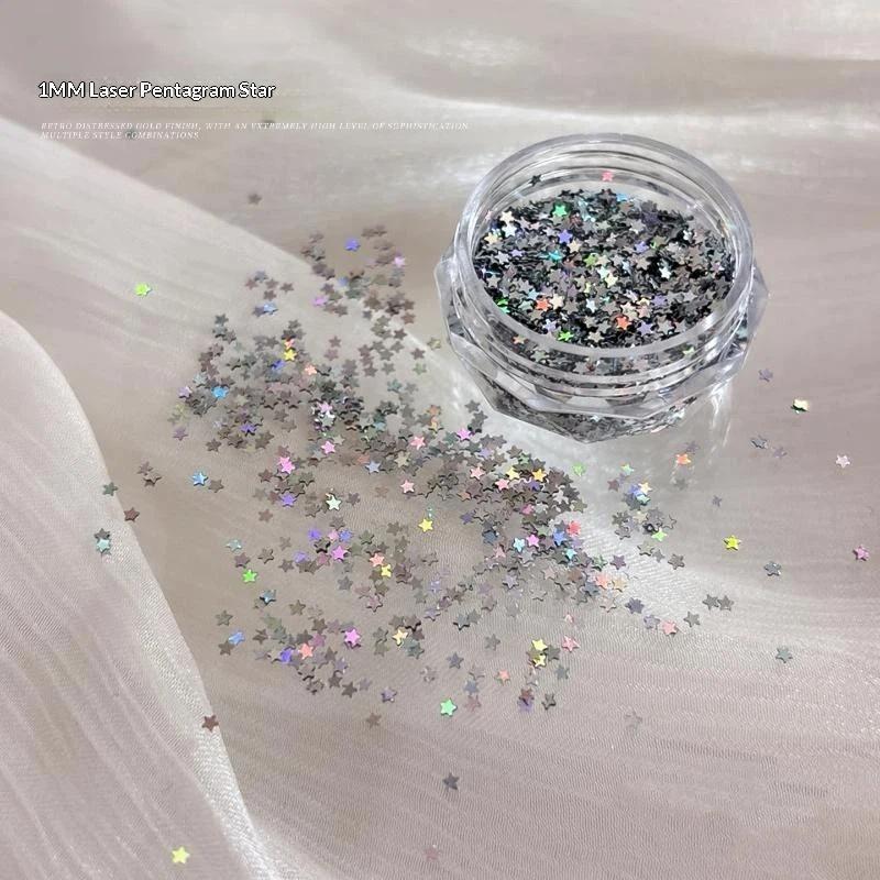 1 Box Shiny Mini 1Mm Five-Pointed Star Nail Accessories Handmade Wearable Nail Materials Decoration