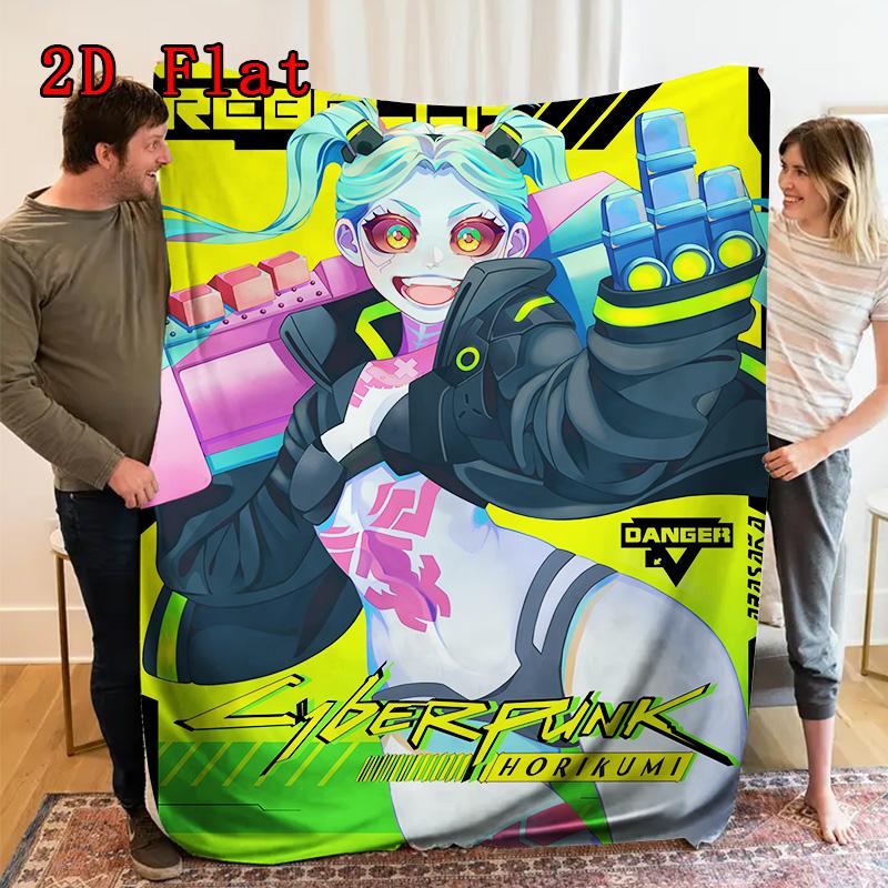 Cyberpunk Style with Hook Motifs 2D Flat Pattern Flannel Blanket High Quality All Seasons Warmth and Comfort Perfect for Christmas Gifts.PMT0914336