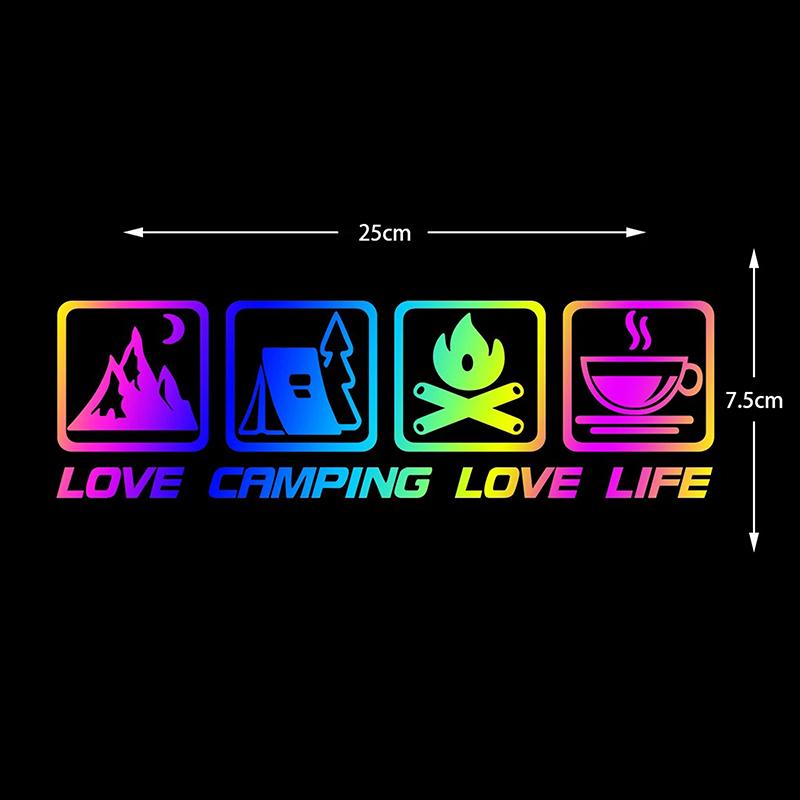 Love Camping, Love Life. Car Sticker Decoration Waterproof For Window And Bumper Stickers Of Cars, Trucks And Motorcycles
