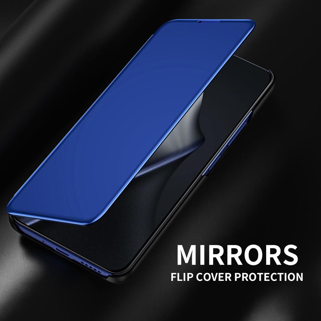 Premium Luxury Glossy Mirror Kickstand Leather Fold Phone Case For Xiaomi 17T Pro 15T 14T 13T 14 Pro Shockproof Protector Cover