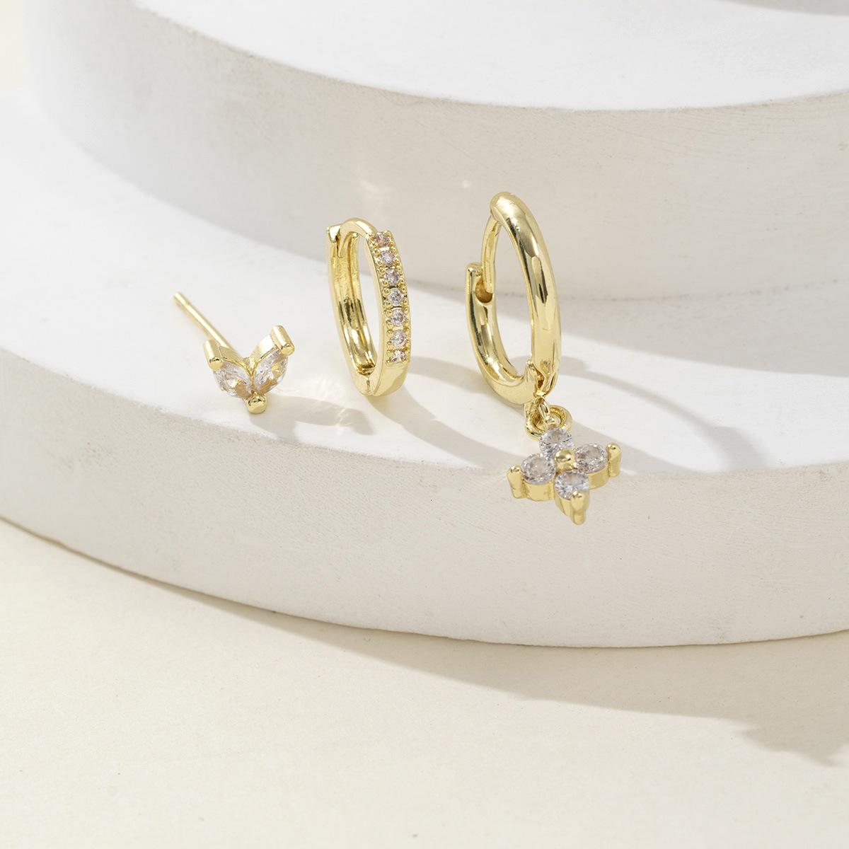 

3 шт./комплект модные геометрические серьги-гвоздики из циркония для женщин и девочек простые серьги ювелирные изделия подарок золотой