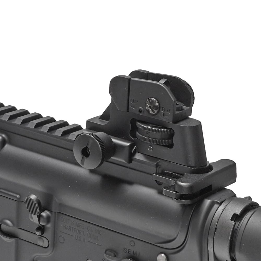 CYMA CY-M015 LMT Tactical Rear Sight, Compatible with 20mm Rails, Full Metal Replica, Zero & Peep Switchable, Black