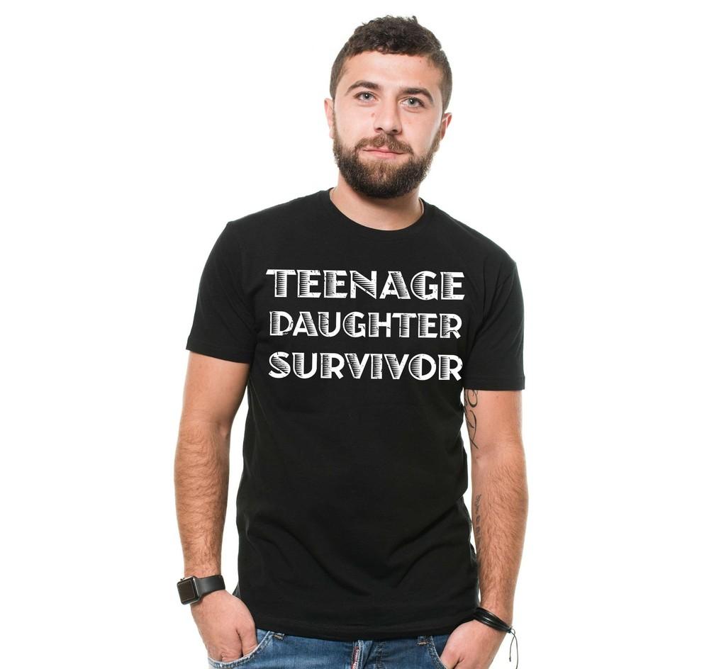 Teenage Daughter Survivor Shirt Funny Shirt Men Fathers Day Gift Husband Tshirt Unisex T-Shirt M